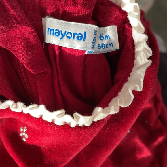 Mayoral Red Velvet Dress - Picture 7 of 7